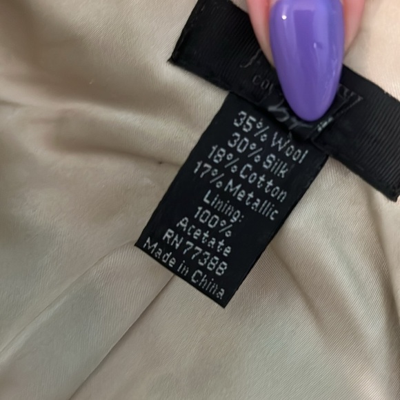 J Crew Collection Blazer Metallic Brocade Silk Wool Size 0 Lined - Picture 8 of 9